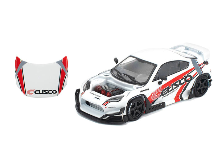 Toyota Pandem GR86 "Cusco" White with Racing Graphics 1/64 Diecast Model Car by Pop Race image 2