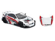 Toyota Pandem GR86 "Cusco" White with Racing Graphics 1/64 Diecast Model Car by Pop Race image 4