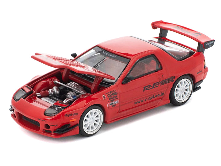 Mazda RX7 (FC3S) RE Amemiya RHD (Right Hand Drive) Red Metallic 1/64 Diecast Model Car by Pop Race image 2