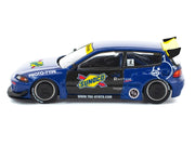 Pandem Civic EG6 RHD (Right Hand Drive) "Sunoco" Blue Metallic with Yellow Accents 1/64 Diecast Model Car by Pop Race image 4