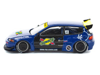Pandem Civic EG6 RHD (Right Hand Drive) "Sunoco" Blue Metallic with Yellow Accents 1/64 Diecast Model Car by Pop Race image 4