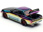 Skyline GT-R (BNR32) RHD (Right Hand Drive) Chameleon Chrome with Carbon Hood "APA XPO 2025 Exclusive 1/64 Diecast Model Car by Pop Race image 3