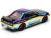 Skyline GT-R (BNR32) RHD (Right Hand Drive) Chameleon Chrome with Carbon Hood "APA XPO 2025 Exclusive 1/64 Diecast Model Car by Pop Race image 5