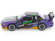Pandem S13 RHD (Right Hand Drive) "EVA RT Test Type-01" Purple Metallic with Graphics 1/64 Diecast Model Car by Pop Race image 3