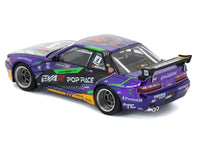 Pandem S13 RHD (Right Hand Drive) "EVA RT Test Type-01" Purple Metallic with Graphics 1/64 Diecast Model Car by Pop Race image 5