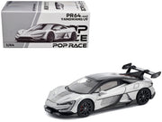 Yangwang U9 Silver Metallic with Black Top and Stripes 1/64 Diecast Model Car by Pop Race