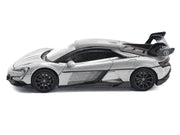 Yangwang U9 Silver Metallic with Black Top and Stripes 1/64 Diecast Model Car by Pop Race image 2