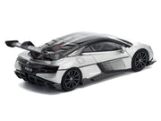 Yangwang U9 Silver Metallic with Black Top and Stripes 1/64 Diecast Model Car by Pop Race image 3