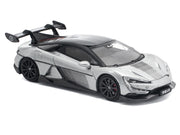 Yangwang U9 Silver Metallic with Black Top and Stripes 1/64 Diecast Model Car by Pop Race image 4