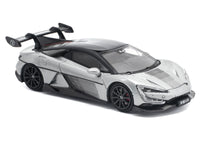 Yangwang U9 Silver Metallic with Black Top and Stripes 1/64 Diecast Model Car by Pop Race image 4