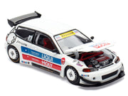 Pandem Civic EG6 RHD (Right Hand Drive) White with Stripes and Graphics "VDX - Tokyo Auto Salon Hong Kong 2025" Special Edition 1/64 Diecast Model Car by Pop Race image 2