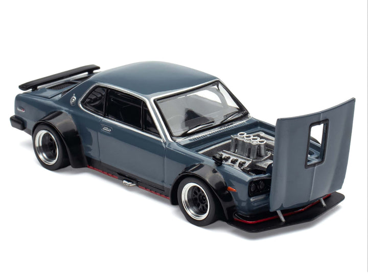 Skyline GT-R V8 Drift "Hakosuka" RHD (Right Hand Drive) Gray "Tokyo Auto Salon Hong Kong 2025" Special Edition 1/64 Diecast Model Car by Pop Race image 2