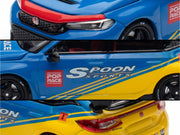 Honda Civic Type R FL5 "Spoon Sports" Blue and Yellow "Tokyo Auto Salon - Hong Kong 2025" 1/64 Diecast Model Car by Pop Race image 3