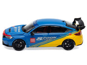Honda Civic Type R FL5 "Spoon Sports" Blue and Yellow "Tokyo Auto Salon - Hong Kong 2025" 1/64 Diecast Model Car by Pop Race image 4