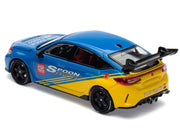 Honda Civic Type R FL5 "Spoon Sports" Blue and Yellow "Tokyo Auto Salon - Hong Kong 2025" 1/64 Diecast Model Car by Pop Race image 5