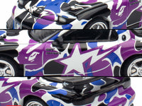 Mazda RX-7 (FD3S) RHD (Right Hand Drive) "BAPE (A Bathing Ape)" Purple Camouflage 1/64 Diecast Model Car by Pop Race image 3