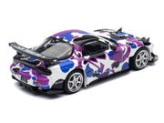 Mazda RX-7 (FD3S) RHD (Right Hand Drive) "BAPE (A Bathing Ape)" Purple Camouflage 1/64 Diecast Model Car by Pop Race image 4