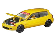 Honda Civic EG6 RHD (Right Hand Drive) Yellow "Vancouver 2026 Event Edition" 1/64 Diecast Model Car by Pop Race image 2