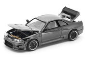 GTR R33 400R RHD (Right Hand Drive) Dark Chrome "The Dark Chrome Series" 1/64 Diecast Model Car by Pop Race image 2