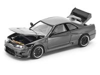 GTR R33 400R RHD (Right Hand Drive) Dark Chrome "The Dark Chrome Series" 1/64 Diecast Model Car by Pop Race image 2