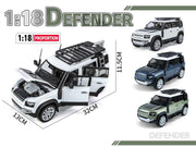 Land Rover Defender 110 Blue Metallic with White Top and Roof Rack 1/18 Diecast Model Car by Heimanba image 2