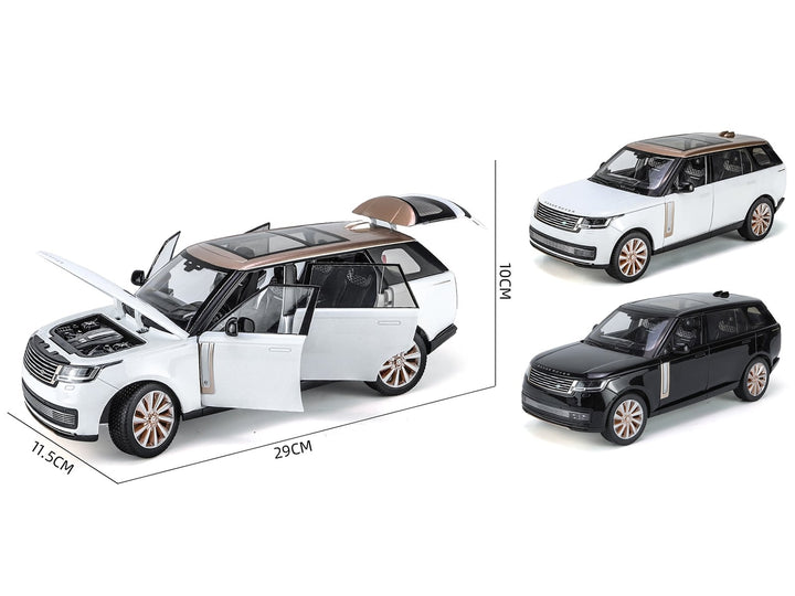 2022 Land Rover Range Rover SV Black Metallic with Moonroof 1/18 Diecast Model Car by Heimanba image 2