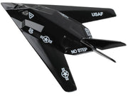 Lockheed F-117 Nighthawk Stealth Aircraft Black "United States Air Force" with Runway Section Diecast Model Airplane by Runway24 image 2