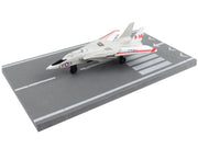 Grumman F-14 Tomcat Fighter Aircraft Gray with Red Stripes "United States Navy Test Aircraft" with Runway Section Diecast Model Airplane by Runway24 image 2