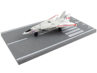 Grumman F-14 Tomcat Fighter Aircraft Gray with Red Stripes "United States Navy Test Aircraft" with Runway Section Diecast Model Airplane by Runway24 image 2