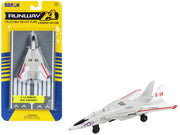 Grumman F-14 Tomcat Fighter Aircraft Gray with Red Stripes "United States Navy Test Aircraft" with Runway Section Diecast Model Airplane by Runway24 image 3