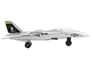 Grumman F-14 Tomcat Fighter Aircraft Silver Metallic "United States Navy VF-84 Jolly Rogers" with Runway Section Diecast Model Airplane by Runway24 image 3