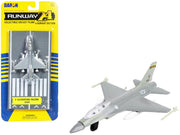 General Dynamics F-16 Fighting Falcon Fighter Aircraft Gray "United States Air Force" with Runway Section Diecast Model Airplane by Runway24 image 3