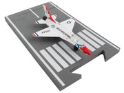 General Dynamics F-16 Fighting Falcon Fighter Aircraft White "United States Air Force Thunderbirds" with Runway Section Diecast Model Airplane by Runway24 image 2