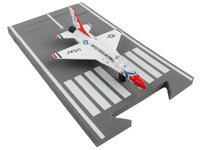 General Dynamics F-16 Fighting Falcon Fighter Aircraft White "United States Air Force Thunderbirds" with Runway Section Diecast Model Airplane by Runway24 image 2