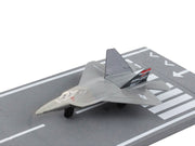 Lockheed Martin F-22 Raptor Stealth Aircraft Gray "United States Air Force YF-22" with Runway Section Diecast Model Airplane by Runway24 image 2