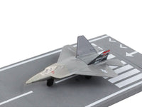 Lockheed Martin F-22 Raptor Stealth Aircraft Gray "United States Air Force YF-22" with Runway Section Diecast Model Airplane by Runway24 image 2