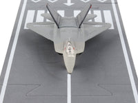 Lockheed Martin F-22 Raptor Stealth Aircraft Gray "United States Air Force YF-22" with Runway Section Diecast Model Airplane by Runway24 image 4