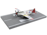 North American P-51C Mustang Fighter Aircraft Gray "Tuskegee Airmen-United States Army Air Force" with Runway Section Diecast Model Airplane by Runway24 image 2
