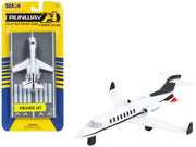 Private Jet Commercial Aircraft White with Black Tail "N452IJ" with Runway Section Diecast Model Airplane by Runway24 image 3