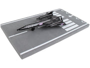 Lockheed SR-71 Blackbird Aircraft Black "United States Air Force" with Runway Section Diecast Model Airplane by Runway24 image 2