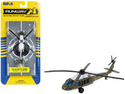 Sikorsky VH-60 White Hawk Helicopter Olive Drab with White Top "United States Presidential Helicopter - Marine One" with Runway Section Diecast Model by Runway24 image 3