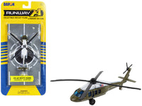 Sikorsky VH-60 White Hawk Helicopter Olive Drab with White Top "United States Presidential Helicopter - Marine One" with Runway Section Diecast Model by Runway24 image 3