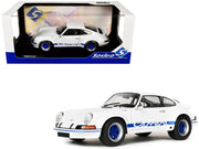 1973 Porsche 911 RSR Carrera White with Blue Stripes 1/18 Diecast Model Car by Solido