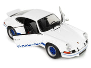 1973 Porsche 911 RSR Carrera White with Blue Stripes 1/18 Diecast Model Car by Solido image 2