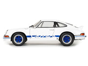 1973 Porsche 911 RSR Carrera White with Blue Stripes 1/18 Diecast Model Car by Solido image 3