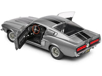 1967 Shelby GT500 Gray Metallic with Black Stripes 1/18 Diecast Model Car by Solido image 4