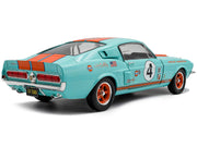 1967 Shelby GT500 #4 "Gulf Racing Tribute" Light Blue with Orange Stripes 1/18 Diecast Model Car by Solido image 4