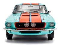1967 Shelby GT500 #4 "Gulf Racing Tribute" Light Blue with Orange Stripes 1/18 Diecast Model Car by Solido image 5