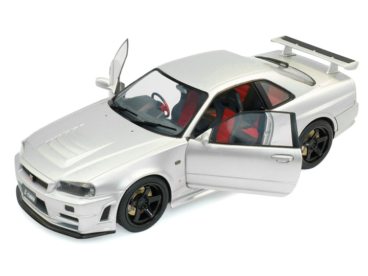 1999 Nissan Skyline GT-R (R34) Z-Tune RHD (Right Hand Drive) Silver Metallic 1/18 Diecast Model Car by Solido image 2