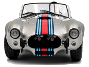 1965 Shelby Cobra 427 MKII "Solido Works M Racing Tribute" Gray Metallic with Stripes 1/18 Diecast Model Car by Solido image 5